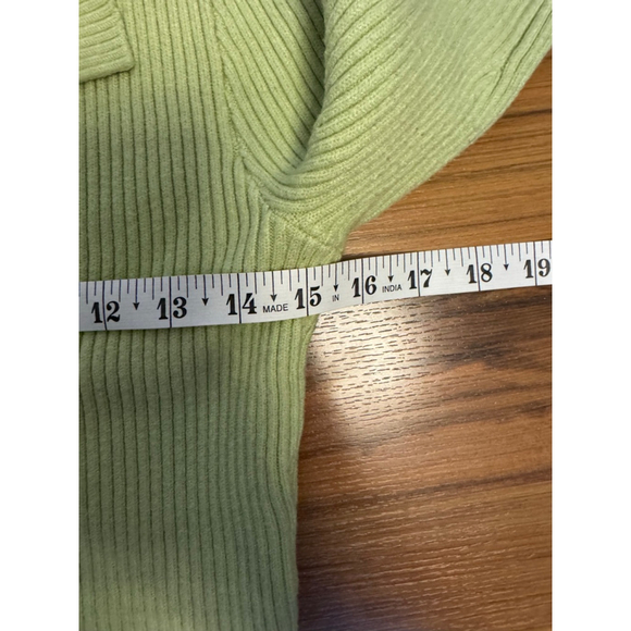 Y2K Neon Green Cropped Zip Up Sweater Rave Cyber Baby Fit - Picture 6 of 8